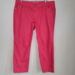 ELLE Cropped Jeans Cranberry Lightweight Stretchy Woman's‎ Size 16